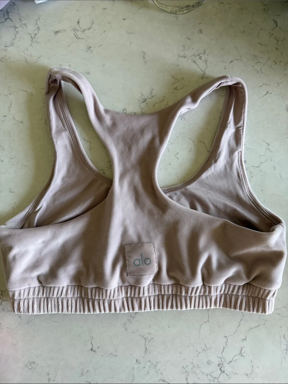 Alo blush pink velvet velour bra size small